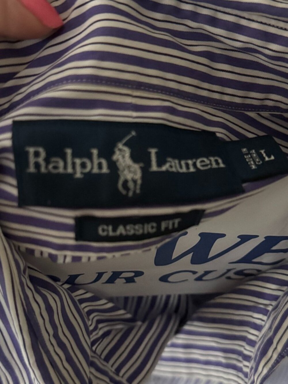 Ralph Lauren Polo Long Sleeve Purple and Yellow Men's Shirt Sz L